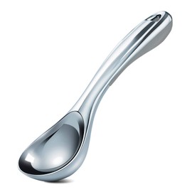 Love-KANKEI Ice Cream Scoop, Ice Cream Spoon with Rubber Handle, Zinc Alloy, Non-Stick, Length 19 cm, Diameter 5 cm (Grey)