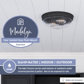 Prominence Home Madalyn 13" Bronze Flush Mount Clear Seeded Round Glass Ceiling Light - 51543-01