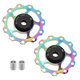 2PCS Bicycle Rear Derailleur Pulley 11T Jockey Wheel Aluminium Alloy Guide Wheel Bike Derailleur Accessories Metal Bearings for 4/5/6mm Shaft Multicolour