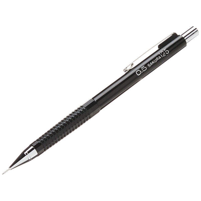 SAKURA 50297 Mechanical Pencil Fixed Sleeve 0.5-mm with 3 Erasers,