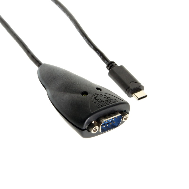 USBGear USB C to Serial FTDI Adapter Black for Windows