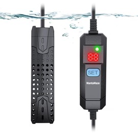 MantaMaze Submersible Aquarium Heater 25W/50W/75W/100W for 1-25 Gallon Fish Tank Heater with Intelligent Leaving Water Automatica Stop Heating System & Overheating Protection, for Fresh & Salt Water