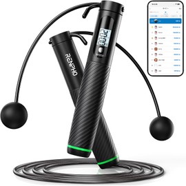 RENPHO R-Q008 Smart Jump Rope, Link with App, Bluetooth Compatible, Cordless Ball, For Training, Jump Data Intelligence Management, Free Jumping, Countdown Function, Timer Function, Other Health Apps