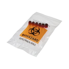 200 Count 6"x9" Biohazard Specimen Bags, Plastic Transport Zip Bags with Outside Pocket for Lab Use