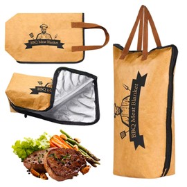 LUMOOM Grilldecke zum Ausruhen von Fleisch, Wiederverwendbare Brisket Decke, BBQ Blanket mit Reißverschluss, isolierte Fleischruhe Tasche, wasserdichte BBQ Decke, Meat Resting Cover (20.9x15.4x7.9in)