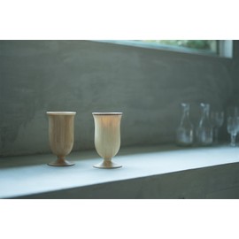 RIVERET RV-109W Campanula Vessel Glass, 8.5 fl oz (250 ml), Bamboo, Dishwasher Safe, White