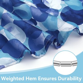 Jtermone Shower Curtain Blue Petals Polyester Lightweight 72" W x 72" L Bottom Weighted Machine Washable with 12 Gromments and Hooks for Bathroom