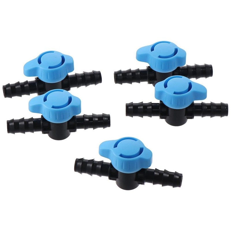 Fudeshe 5Pcs in-Line Barbed Ball Valve,Barb Crimp,16mm Shut-Off Switch,Hose Barb