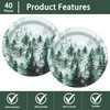 Jajajuegos 40-Piece 9-Inch Green Misty Forest Disposable Paper Plates Set