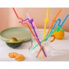 500 Pack Solid Colors Flexible Disposable Plastic Drinking Straws, Individually