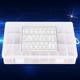 Duokon 50V Capacitors, Car Audio Ceramic Capacitor Assortment Set of 1200 24 Values 10pF-10uF Small Capacitor Monolithic Capacitor Set