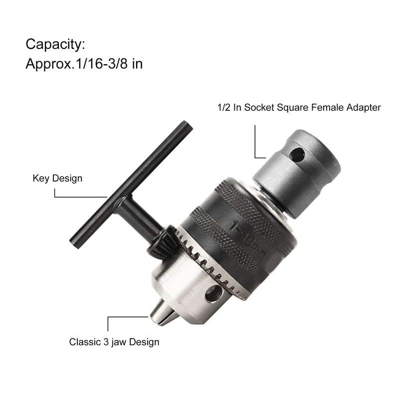 2 Set Heavy Duty Drill Chuck 3 Claw Aluminum Alloy