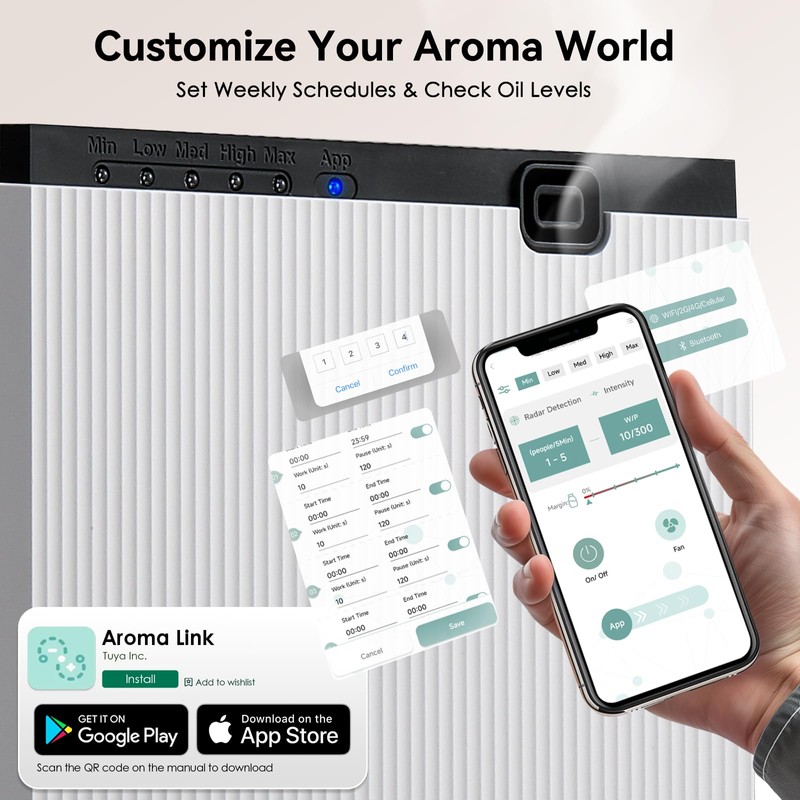 Mxmoonant Scent Air Machine for home 800ML, Aroma Diffuser App