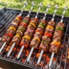 6-Piece Stainless Steel BBQ Skewer Set for Grilling – Flat