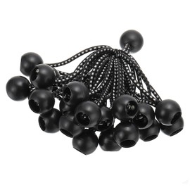 PATIKIL 4 Inch Tarp Ball Bungee Cord, 30 Pack Bungee Cords with Balls Canopy Tarp Tie Downs Cords Elastic String for Outdoor Camping Cargo Shelter Tent Poles, Black White
