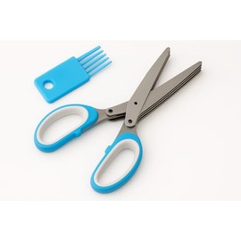 RSK Goods 5-Blade Herb Scissors with Cleaning Comb – Multipurpose Stainless Steel Herb Cutter for Chives, Parsley, Cilantro, Green Onions – Kitchen Gadget for Fast Herb Chopping Shredding (1- Pack)