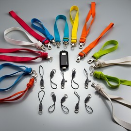 10Pcs/lot Black Detachable Buckle Mobile Phone Accessories Pendant Buckle Small Sling Anti-Lost Lanyard Cords Hanging Head Keychains Hooks, Fasteners,Identification Badges and Supplies Stamps