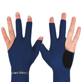 TOPDANCHUANG Anti Slip Billiard Glove 3 Fingers Show Gloves Left Hand Snooker Glove Billiard Accessories Fits on Left Hand for Men Women (navy blue, 2)