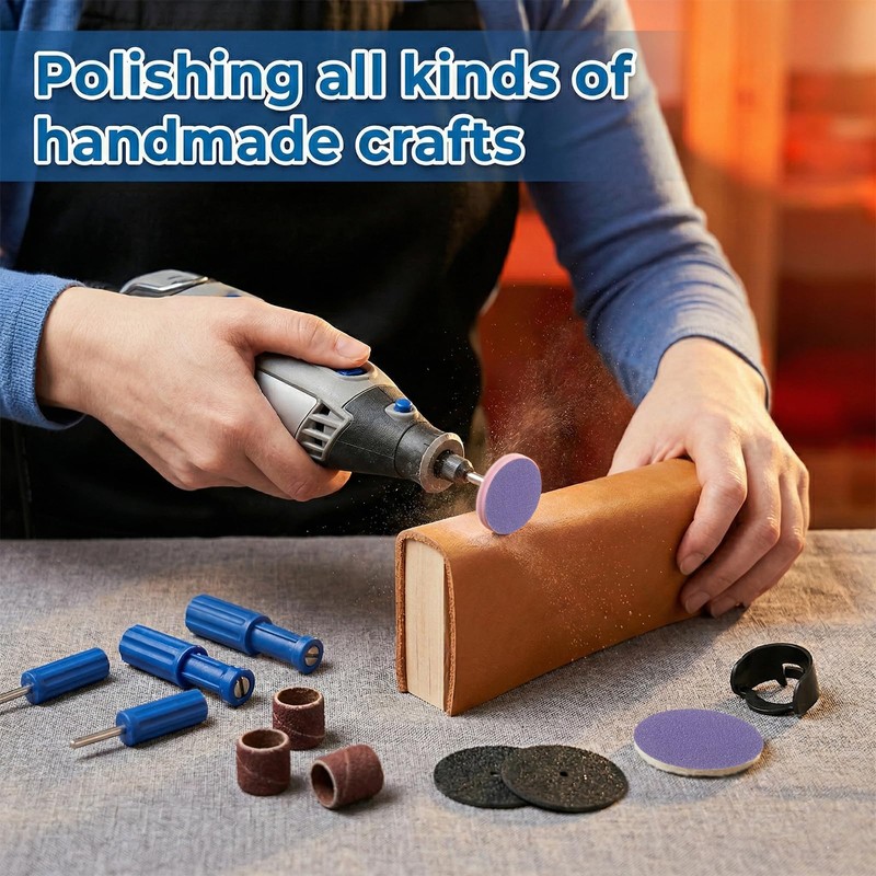 80 Pcs Sanding Paper Discs with Metal Nail Drill Bit
