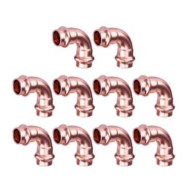 ROGVOC Copper Press Fitting 90 Degree Elbow Fittings, 10-Pcs 1/2 x 1/2 inch Heavy Duty Pro Press Fittings, P x P for Copper Fitting Connection, NSF 61 & 372, cUPC Certified