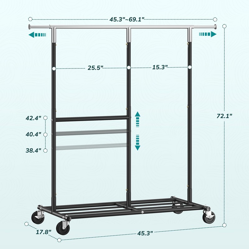 Raybee Clothes Rack Heavy Duty 450LBS, Clothing Racks for Hanging