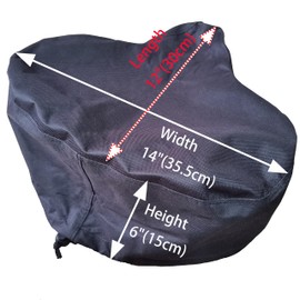 LU2000 Oversized Extra Large UV Protective Waterproof Bike Saddle Cover, Wide Bicycle Seat Rain Cover with Draw String, Memory Foam Bike Cushion Cover - 12" x 14"