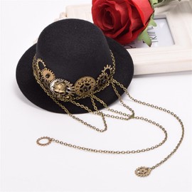 Blessume Women’s Steampunk Gear Mini Hat, Gothic Top Hat Hair Clip