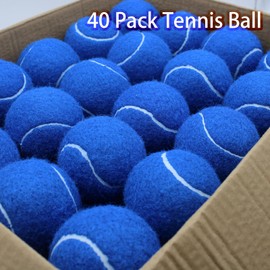 SHYUJAJIE Tennis Balls, 40 Pack Training Tennis Balls,High Elasticity Practice Tennis for Beginner, Exercise Playing Balls for Pet Dog (Dark Blue)