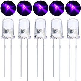 EBOOT 100 Pieces Clear LED Light Emitting Diodes Bulb LED Lamp, 5 mm(Purple)
