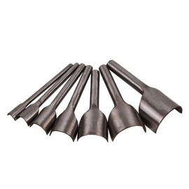 Baitaihem 7 Pcs Leather Craft Tools Half-round Cutter Punch Strap Belt Wallet with 7 Size(10mm,15mm,20mm,25mm,30mm,35mm,40mm) Half-round