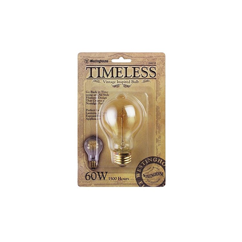 Westinghouse 0413500 60 Watt A19 Clear Timeless Vintage Inspired Bulb