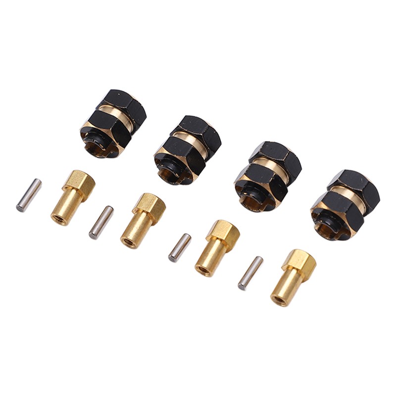 4PCS 4mm Widen Brass Wheel Hex Extended Adapter for Axial