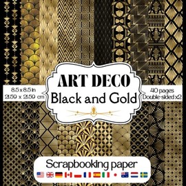 Art Deco Scrapbook paper: Collection of decorative double sided vintage art deco style craft paper for scrapbooking, collage art, decoupage, card ... projects| art deco scrapbooking supplies