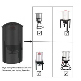 30QT Turkey Fryer Cover,Waterproof Windproof,Compatible With GasOne TFS-4500/B-5155-RED/B-5155-NB/CreoleFeast TFS3010/Outvita 30 Qt Turkey Deep Fryer