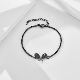 AXOMY Tennis Racket Bracelet S925 Sterling Silver Sport Tennis Bracelet Sport Jewelry Gifts for Men Women Tennis Lover