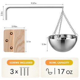 Nuogo 2 Set Sauna Aromatherapy Bowls Oil Cup Holder Swinging Arm Stainless Steel Sauna Accessories Aroma Fragrance Essential Oil Diffuser for Spa Gift