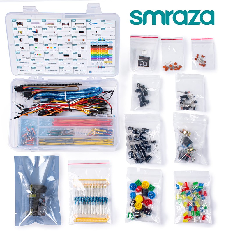 Smraza Electronics Component Kit for Arduino with Power Supply Module,