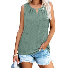 WIHOLL Womens Tank Tops Loose Fit Casual Sleeveless Shirts Spring Summer Outfits 2025 Sage Green L