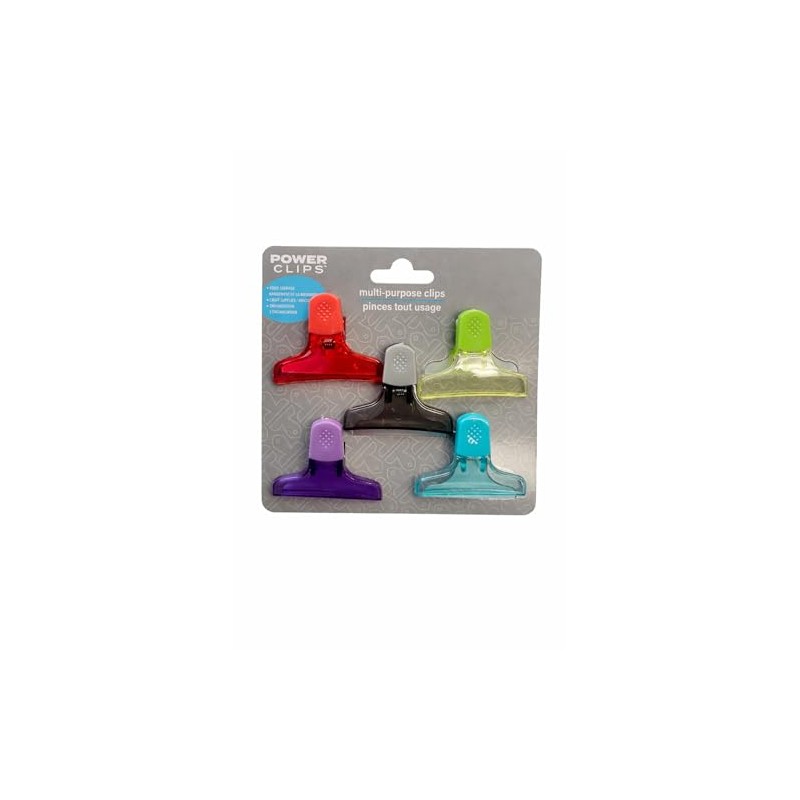 Power Clips Multi-purpose Clips, Metal, 1.5 inches, Multicolor