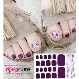 ManiCURE Nail Polish Purple design mixed pedi, PediCURE  Real Nail Polish Strips