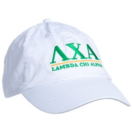 Ann Arbor T-shirt Co. | Gorra clásica de béisbol de línea universitaria de Fraternidad, Blanco, Talla única