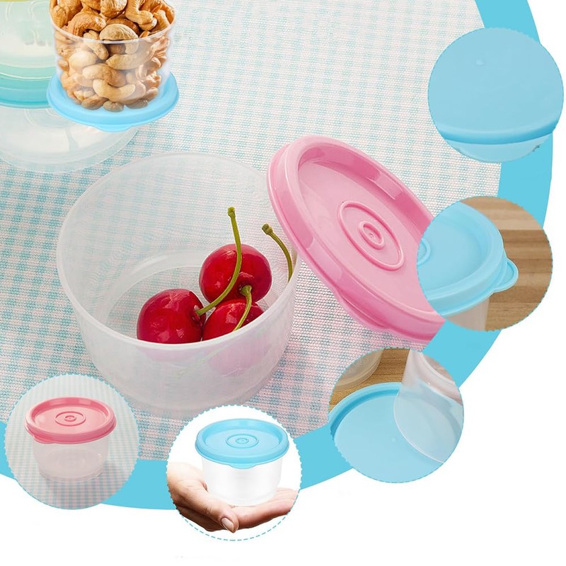 Shirene Small Food Containers with Lids,6 Pcs 150ml Food Containers