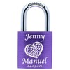 Love Goals Love Padlock with Engraving and 2 Keys, Individual,
