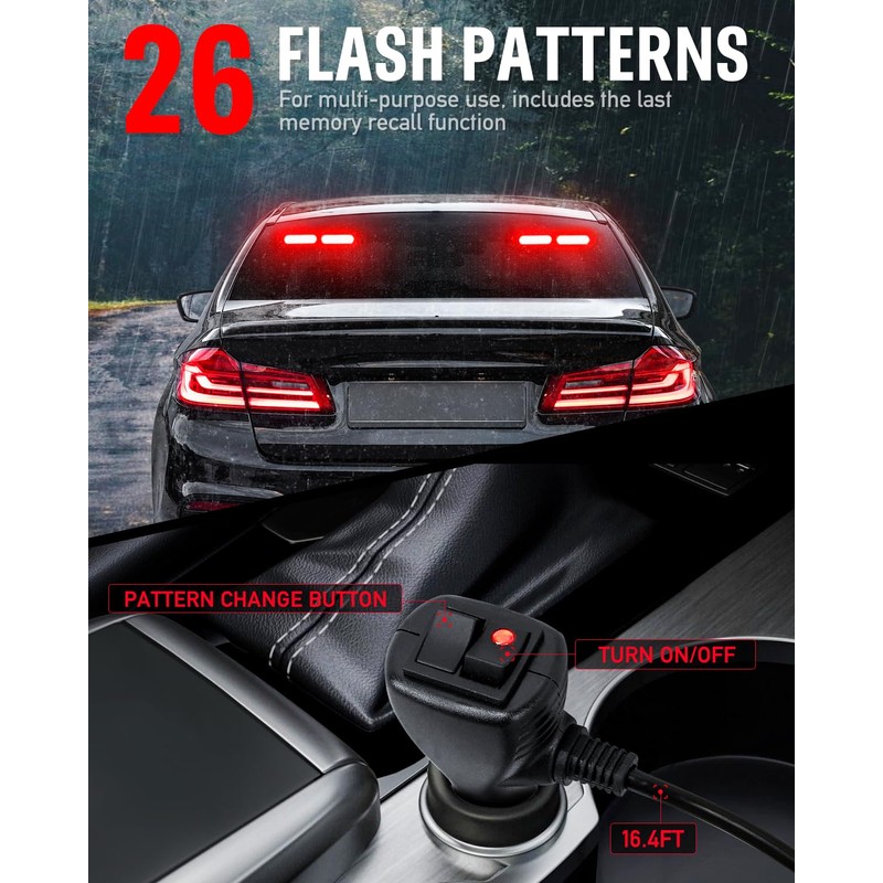 HLauto 1002L Emergency Strobe Traffic Advisor Light Bar: 40 LED