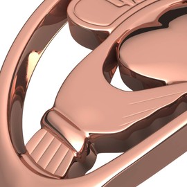 GWG Jewellery 18K Rose Gold Coated Sterling Silver Claddagh Ring of Hands Clasping Heart with Crown ATOP – 9 in Gift Box for Women