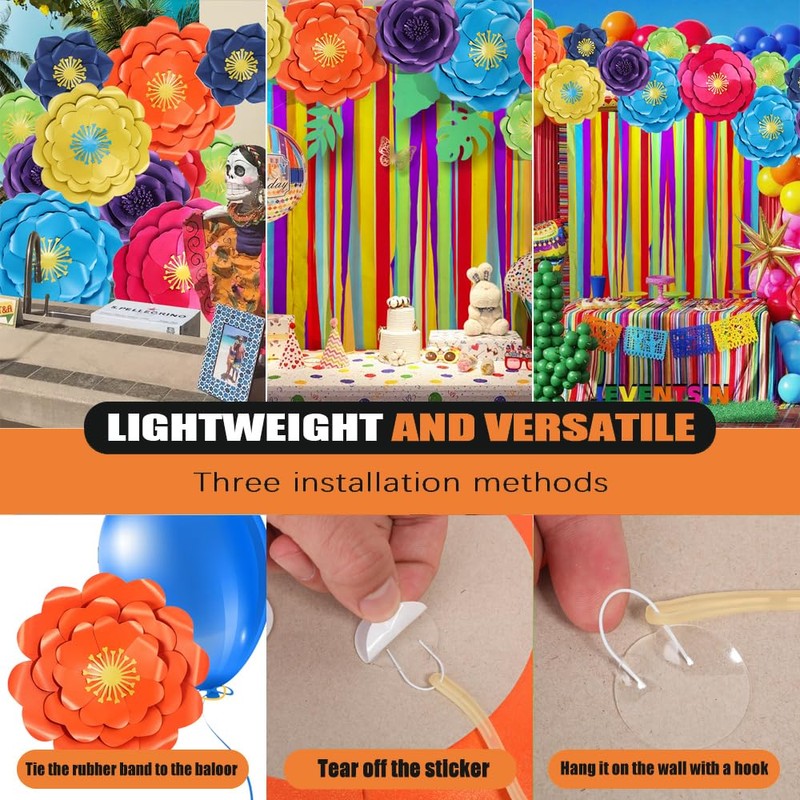 Mverse Large Mexican Paper Flowers Decorations for Wall | Pre-Assembled