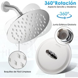 Ducha de Lluvia de Alta Presión, Cabezal de Ducha de Acero Inoxidable