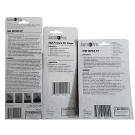 Auto Pro Tire Repair Set Tire Gauge ,Tube Kit, Tire Repair Kit