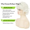 RicHyun Womens Short White Wig Natural Curly Cream White Wig