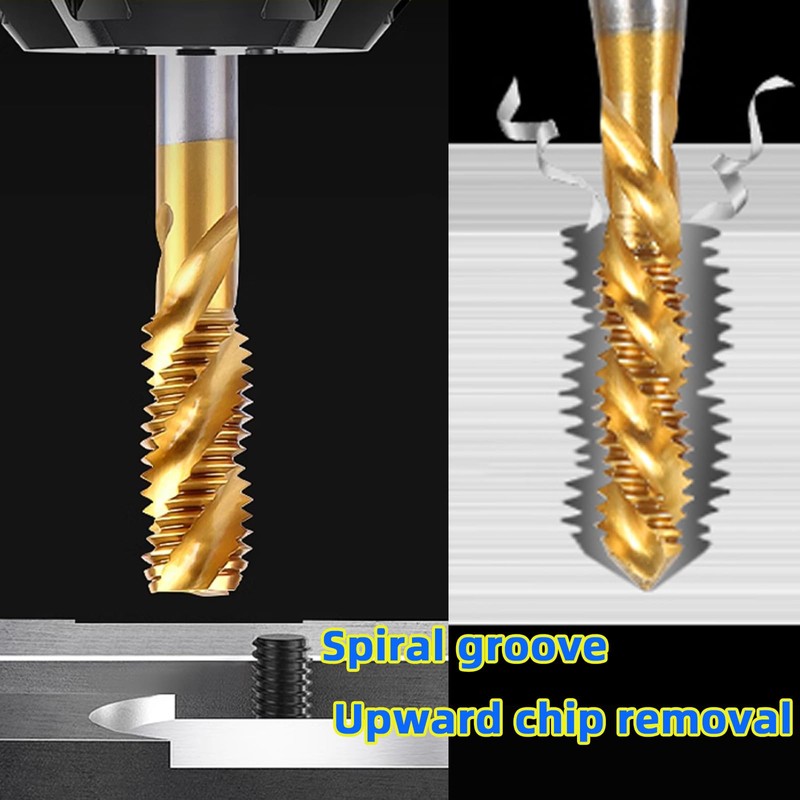 Vleant Spiral Flute Threading Tap – HSS6542 Titanium Plated and